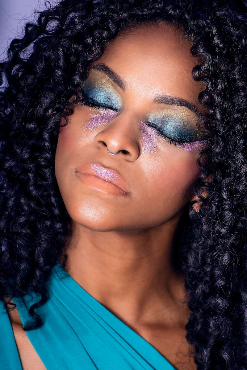 Colour-forward editorial beauty look